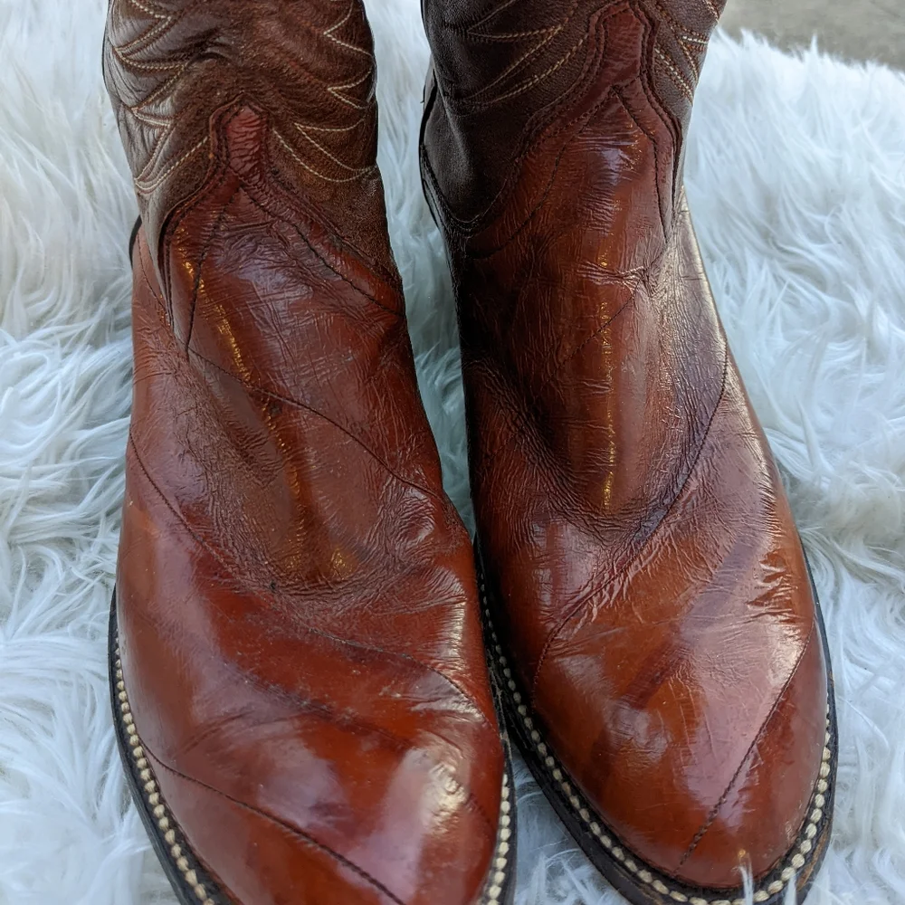 Dan Post Women's Brown Leather Golden Spur Tall Boots Size 7.5 - Picture 5 of 6